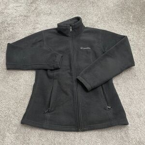 Columbia Benton Springs Fleece Jacket Women Small Black Full Zip Outdoor Hiking
